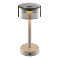 Brilliant - Lampada da tavolo da esterno ricaricabile dimmerabile con controllo touch RAZOR LED/2,5W/5V 2700K 2600 mAh IP44 grigia