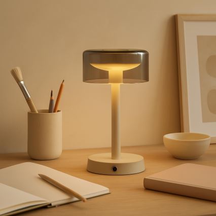 Brilliant - Lampada da tavolo da esterno ricaricabile a LED dimmerabile a sfioramento RAZOR LED/2,5W/5V 2700K 2600 mAh IP44 grigio