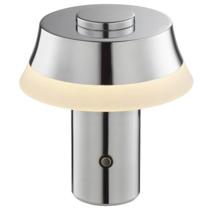 Brilliant - Lampada da tavolo ricaricabile a LED dimmerabile con controllo a sfioramento KINICH LED/2,5W/5V 2700K 2600 mAh cromo lucido