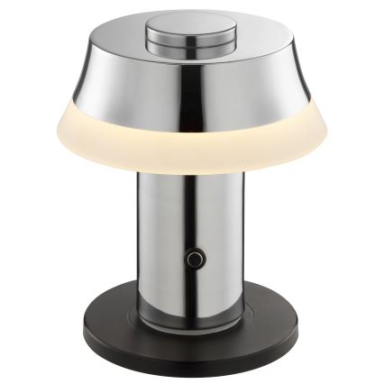 Brilliant - Lampada da tavolo ricaricabile a LED dimmerabile con controllo a sfioramento KINICH LED/2,5W/5V 2700K 2600 mAh cromo lucido