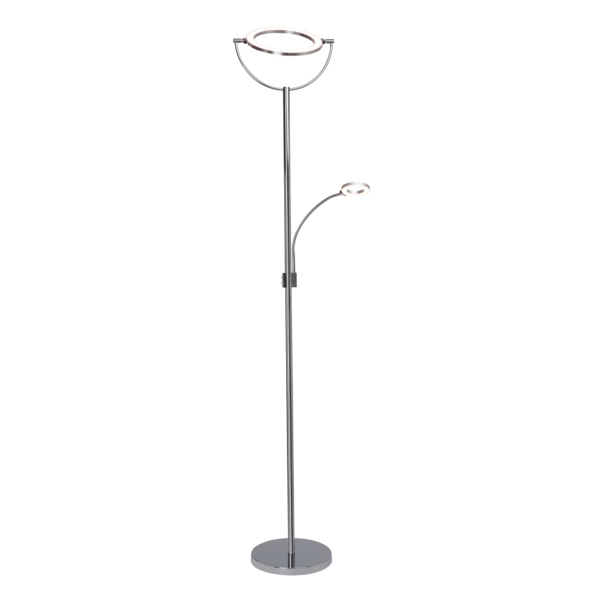 Brilliant - Lampada da terra dimmerabile a LED DEMIAN 2xLED/12W/230V, cromo lucido