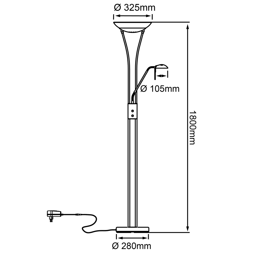 Brilliant - Lampada da terra dimmerabile a LED FINN 2xLED/13W/230V cromo satinato