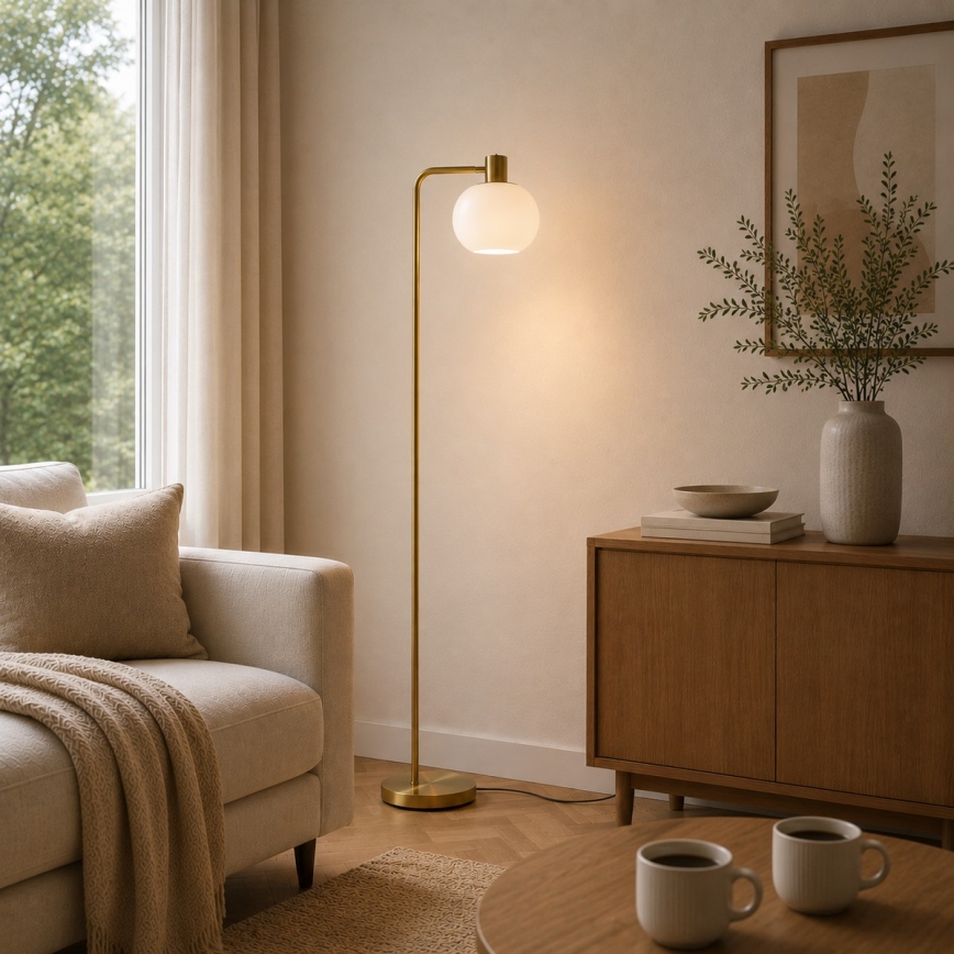 Brilliant - Lampada da terra FANNY 1xE27/20W/230V in ottone