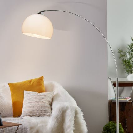 Brilliant - Lampada da terra VESSA 1xE27/60W/230V cromo lucido/bianco