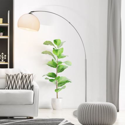 Brilliant - Lampada da terra VESSA 1xE27/60W/230V cromo lucido/bianco