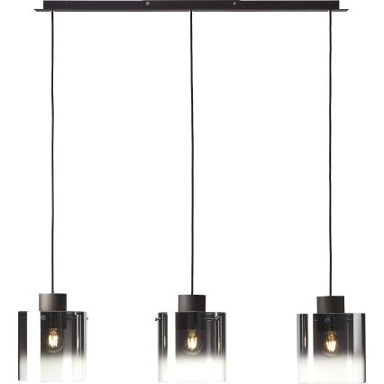 Brilliant - Lampadario a cavo BETH 3xE27/60W/230V nero/fumé