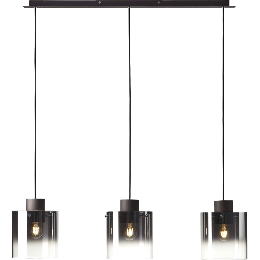 Brilliant - Lampadario a cavo BETH 3xE27/60W/230V nero/fumé