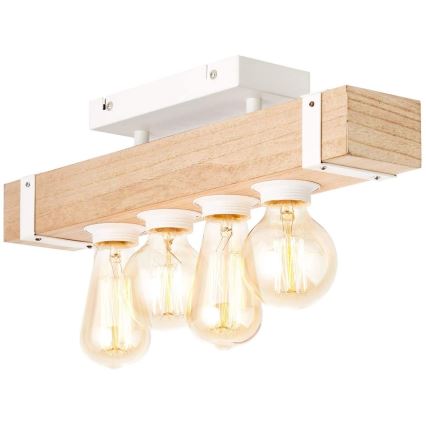 Brilliant - Lampadario a plafone WHITEWOOD 4xE27/30W/230V