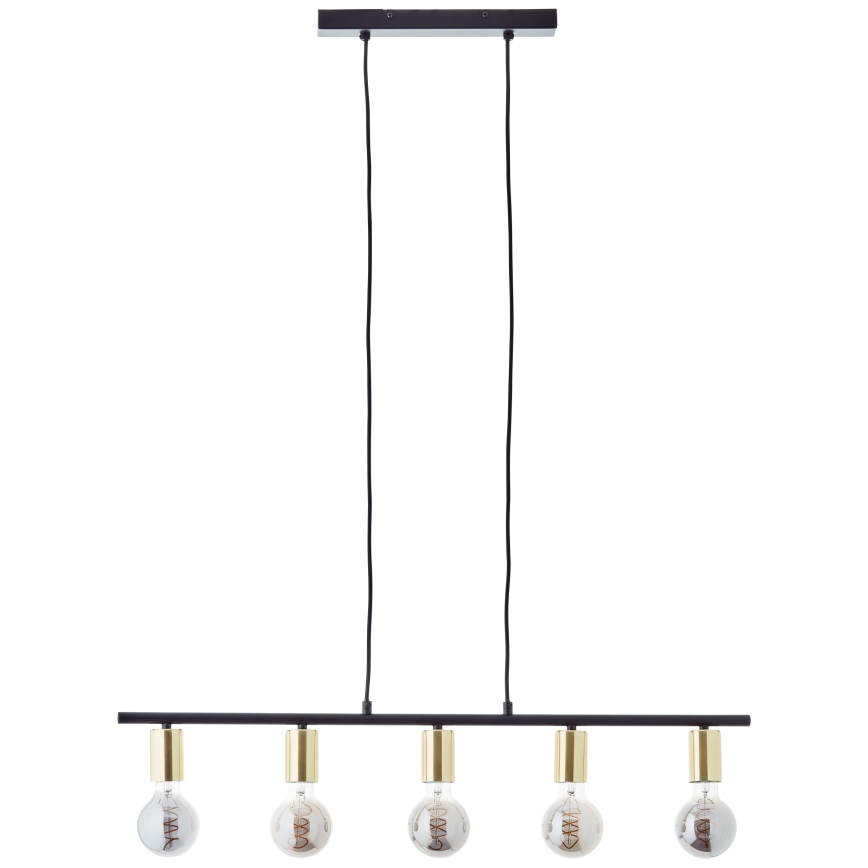 Brilliant - Lampadario a sospensione con cavo KERRY 5xE27/40W/230V nero/ottone