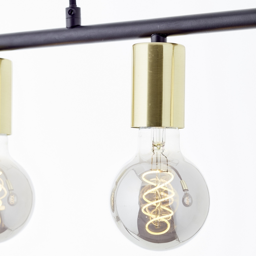 Brilliant - Lampadario a sospensione con cavo KERRY 5xE27/40W/230V nero/ottone
