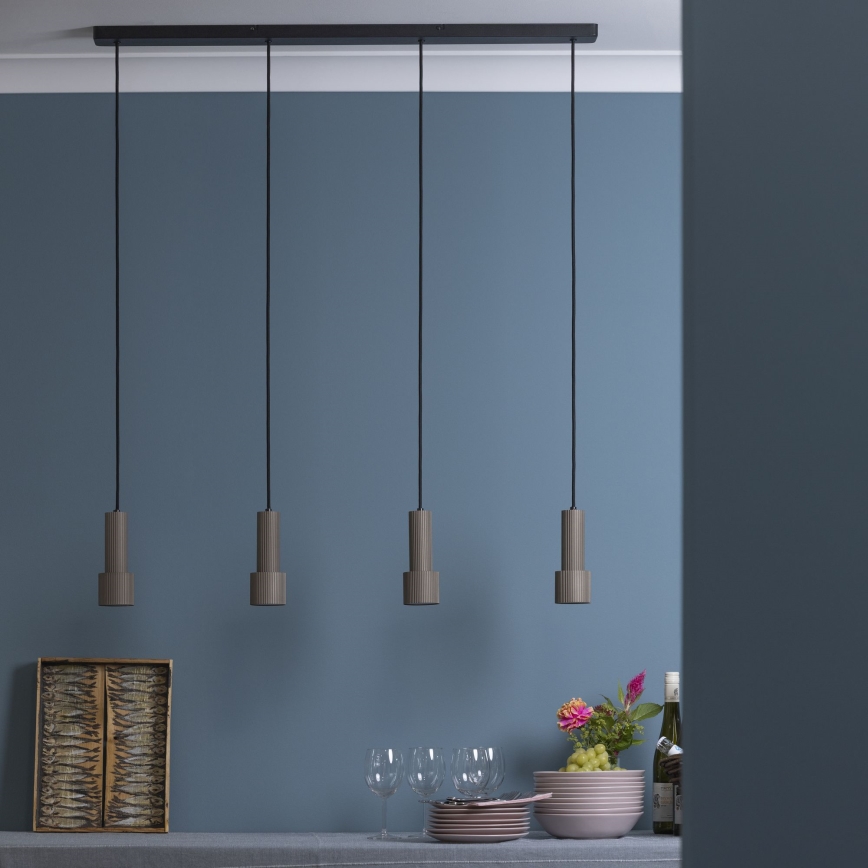 Brilliant - Lampadario a sospensione con filo CADIZ 4xGU10/10W/230V bronzo