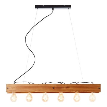 Brilliant - Lampadario a sospensione con filo CALANDRA 6xE27/42W/230V pino
