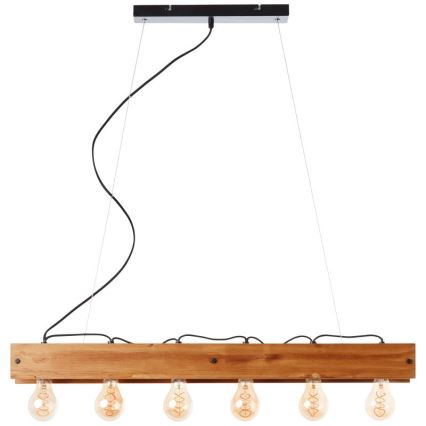 Brilliant - Lampadario a sospensione con filo CALANDRA 6xE27/42W/230V pino