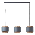 Brilliant - Lampadario a sospensione con filo WATERLILLY 3xE27/60W/230V grigio