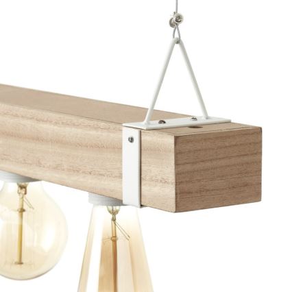 Brilliant - Lampadario a sospensione con filo WHITEWOOD 5xE27/30W/230V