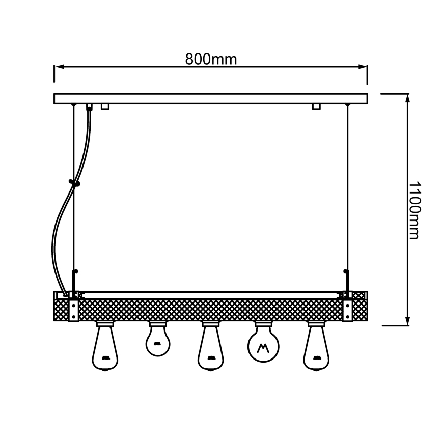 Brilliant - Lampadario a sospensione con filo WOODHILL 5xE27/30W/230V - FSC certificato