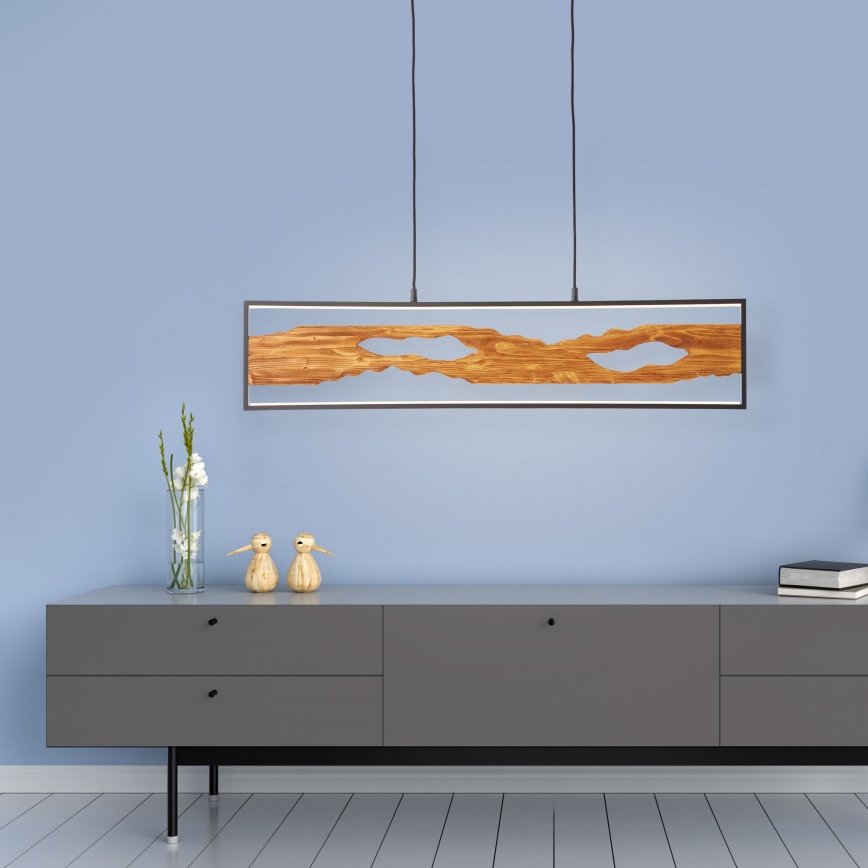 Brilliant - Lampadario LED a sospensione con filo CHAUMONT LED/20W/230V pino - FSC certificato