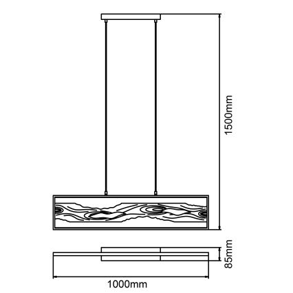 Brilliant - Lampadario LED a sospensione con filo CHAUMONT LED/20W/230V pino - FSC certificato