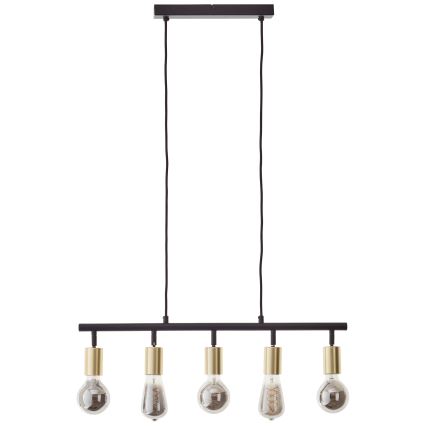 Brilliant - Lampadario su cavo 5xE27/28W/230V nero/ottone