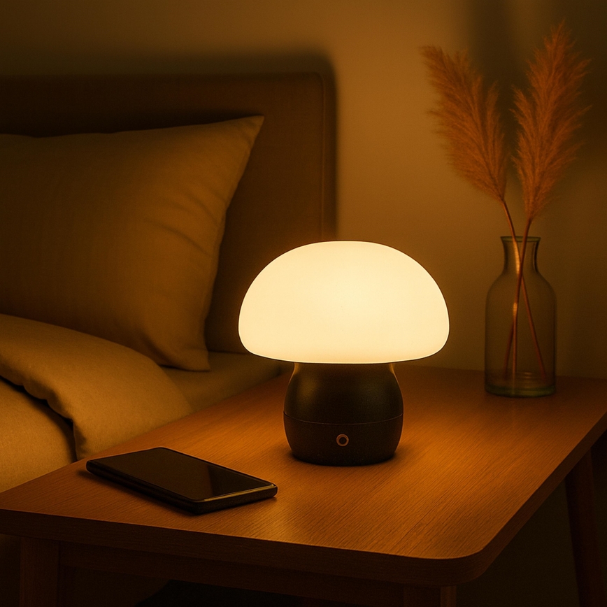 Brilliant - Lampe de table LED tactile rechargeable et dimmable DUPIS LED/2W/5V 2700K 1800 mAh noire