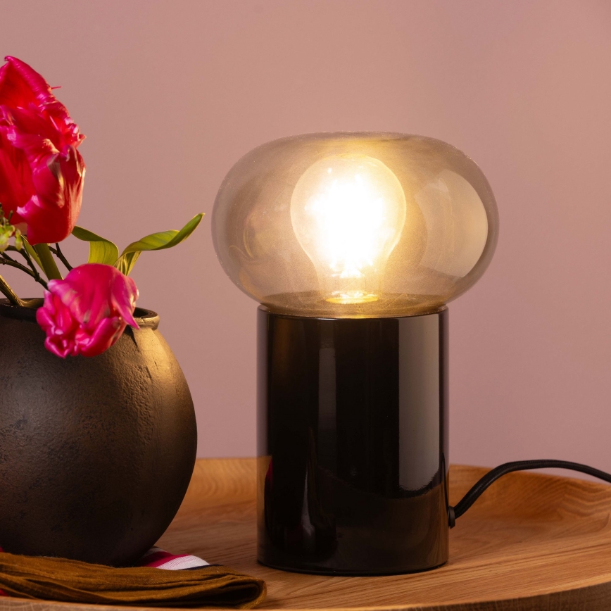 Brilliant - Lampe de table KNUT 1xE27/25W/230V noir/transparent