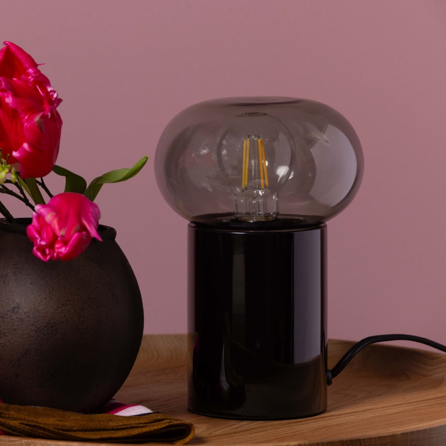 Brilliant - Lampe de table KNUT 1xE27/25W/230V noir/transparent