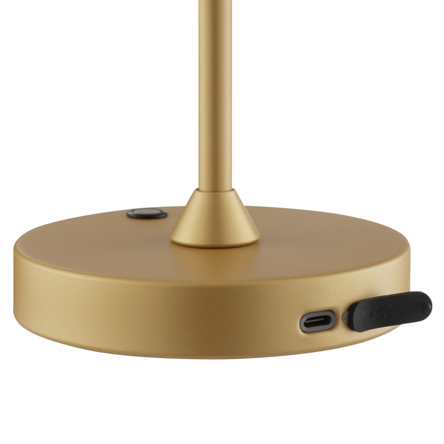 Brilliant - Lampe de table d'extérieur LED tactile dimmable et rechargeable ELORA LED/2,5W/5V 2700K 2600 mAh IP44 dorée