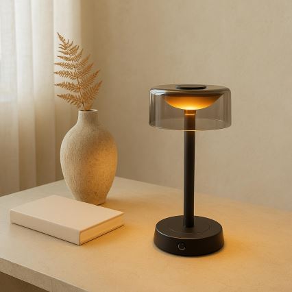 Brilliant - Lampe de table d'extérieur tactile rechargeable LED dimmable RAZOR LED/2,5W/5V 2700K 2600 mAh IP44 noire