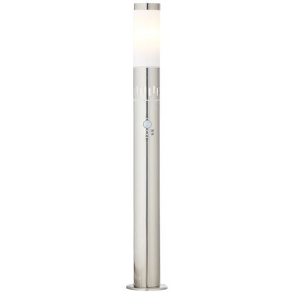 Brilliant - LED-Außenleuchte mit Sensor LEIGH LED/0,9W/230V + 1xE27/11W 80 cm IP44 glänzendes Chrom