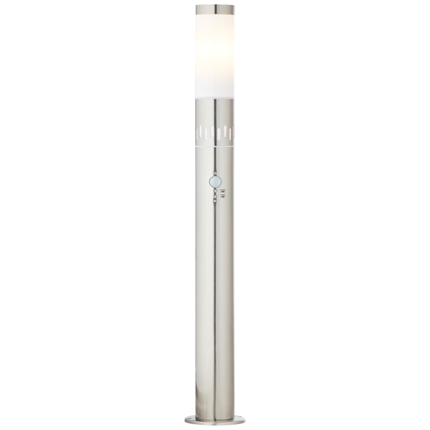 Brilliant - LED-Außenleuchte mit Sensor LEIGH LED/0,9W/230V + 1xE27/11W 80 cm IP44 glänzendes Chrom