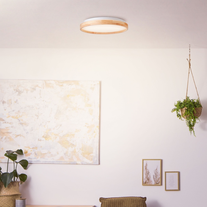 Brilliant - LED-Deckenleuchte ALSON LED/26W/230V 3000/4500K d 39,5 cm Gummibaum - FSC-zertifiziert
