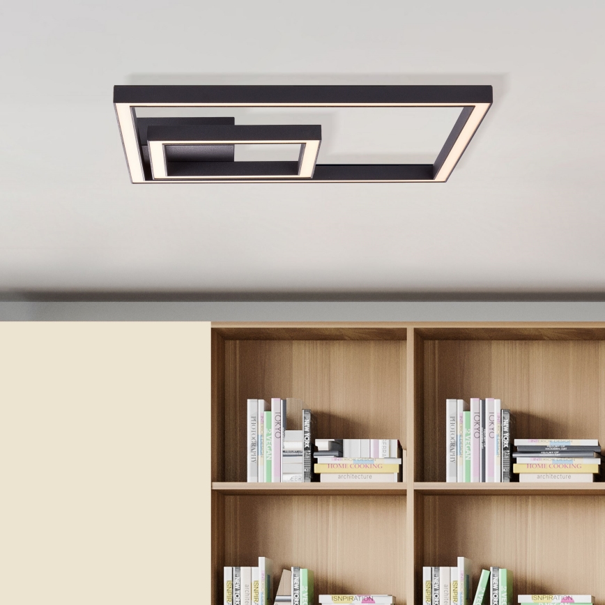 Brilliant - LED-Deckenleuchte QUON LED/24W/230V 3000K 40x40 cm schwarz