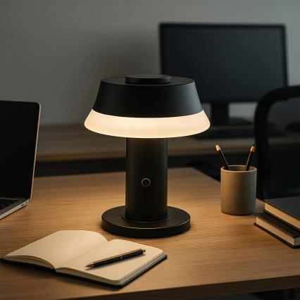 Brilliant - Lampe de bureau tactile, rechargeable et dimmable KINICH LED/2,5W/5V 2700K 2600 mAh noire