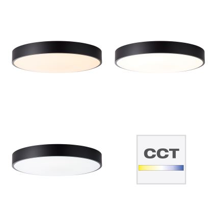 Brilliant - Plafonnier LED dimmable SLIMLINE LED/60W/230V 3000-6500K Ø 49 cm noir + télécommande