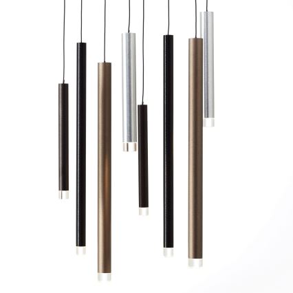 Brilliant - dimmbare LED-Pendelleuchte CEMBALO an Stahlseil LED/32W/230V matt-chrom/schwarz/braun