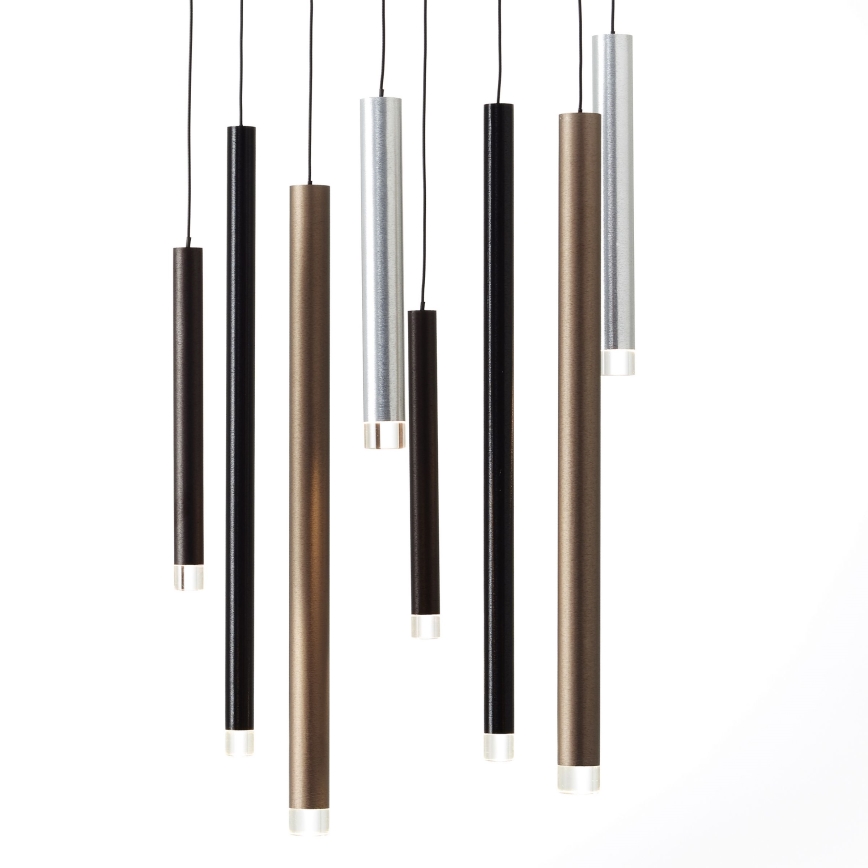 Brilliant - dimmbare LED-Pendelleuchte CEMBALO an Stahlseil LED/32W/230V matt-chrom/schwarz/braun