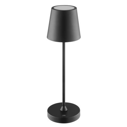 Brilliant - ELORA LED, dimmbare, wiederaufladbare Touch-Tischleuchte für den Außenbereich, 2,5 W / 5 V, 2700 K, 2600 mAh, IP44, schwarz