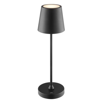 Brilliant - ELORA LED, dimmbare, wiederaufladbare Touch-Tischleuchte für den Außenbereich, 2,5 W / 5 V, 2700 K, 2600 mAh, IP44, schwarz