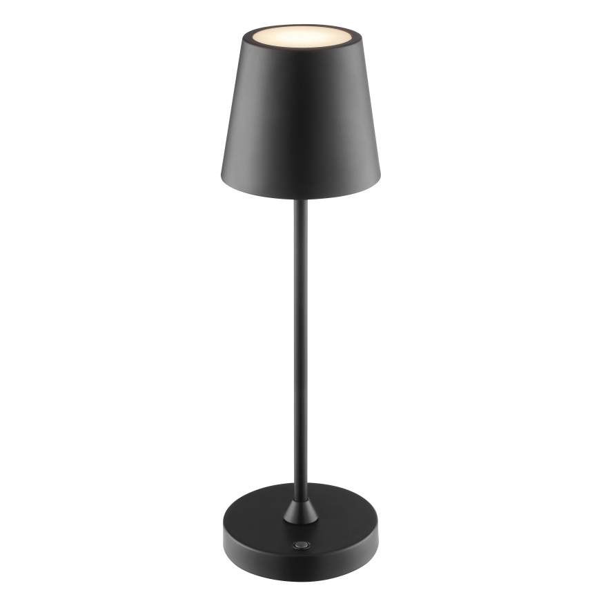 Brilliant - ELORA LED, dimmbare, wiederaufladbare Touch-Tischleuchte für den Außenbereich, 2,5 W / 5 V, 2700 K, 2600 mAh, IP44, schwarz