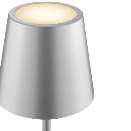 Brilliant - ELORA LED dimmbare, wiederaufladbare Touch-Tischleuchte für den Außenbereich LED/2,5W/5V 2700K 2600 mAh IP44 silber