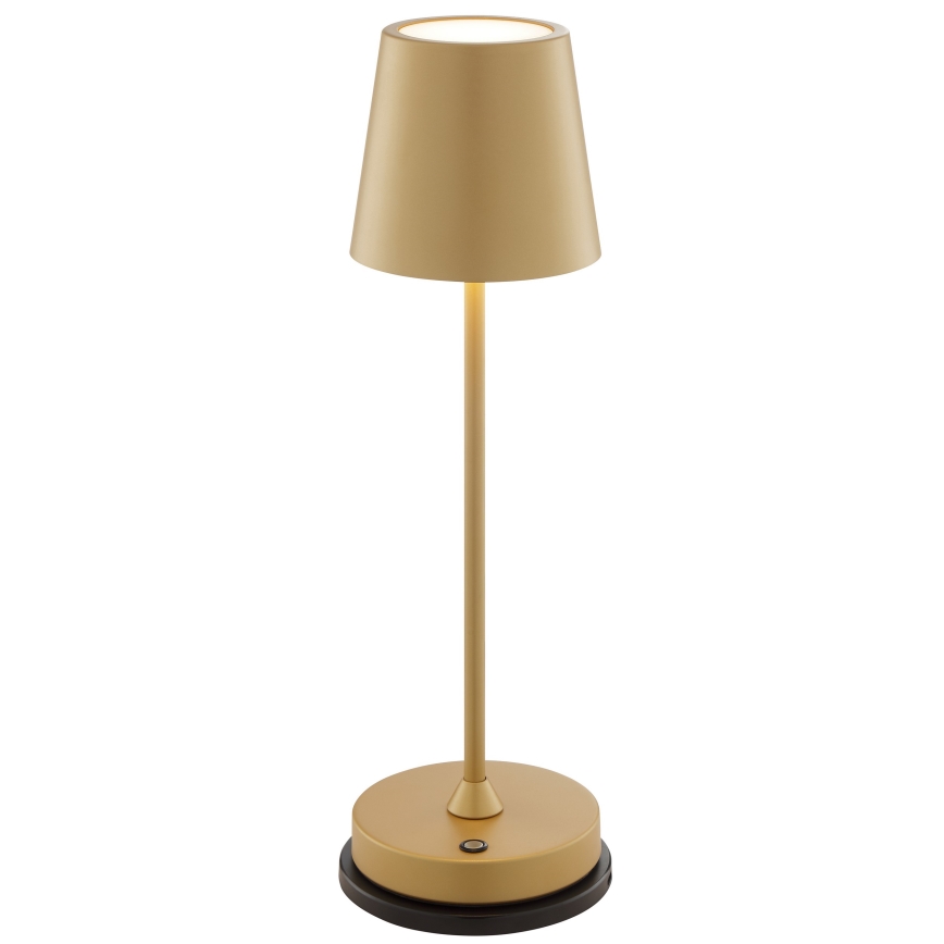 Brilliant - LED, dimmbar, wiederaufladbare Touch-Außen-Tischleuchte ELORA LED/2,5W/5V 2700K 2600 mAh IP44 gold