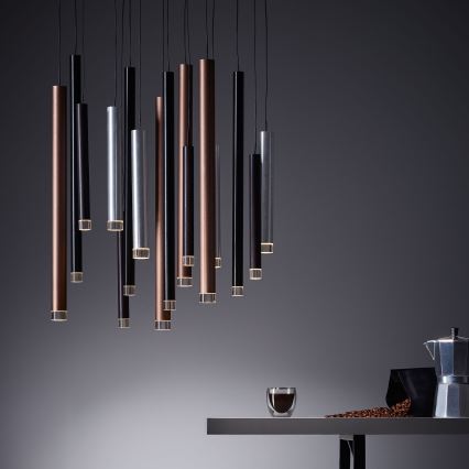 Brilliant - lampadario dimmerabile a sospensione con cavo CEMBALO LED/70W/230V cromo opaco/nero/marrone