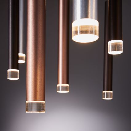 Brilliant - lampadario dimmerabile a sospensione con cavo CEMBALO LED/70W/230V cromo opaco/nero/marrone