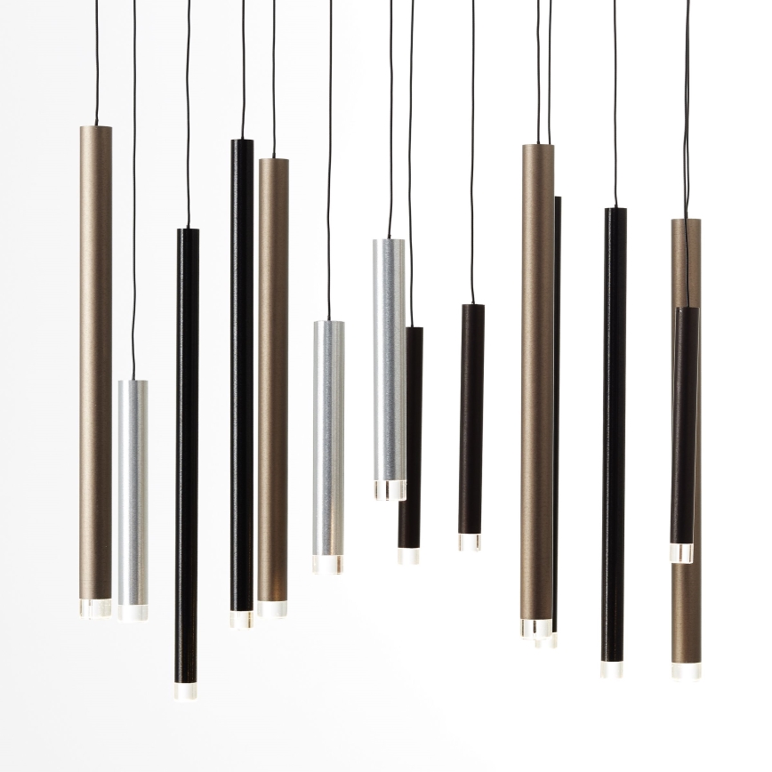 Brilliant - Lampadario dimmerabile a LED su cavo CEMBALO LED/60W/230V cromo satinato/nero/marrone
