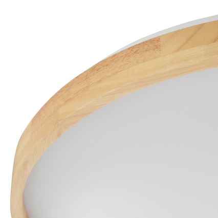 Brilliant - Plafonnier LED dimmable ALSON LED/17W/230V 3000-6500K Ø 49,5 cm bois d'hévéa + télécommande