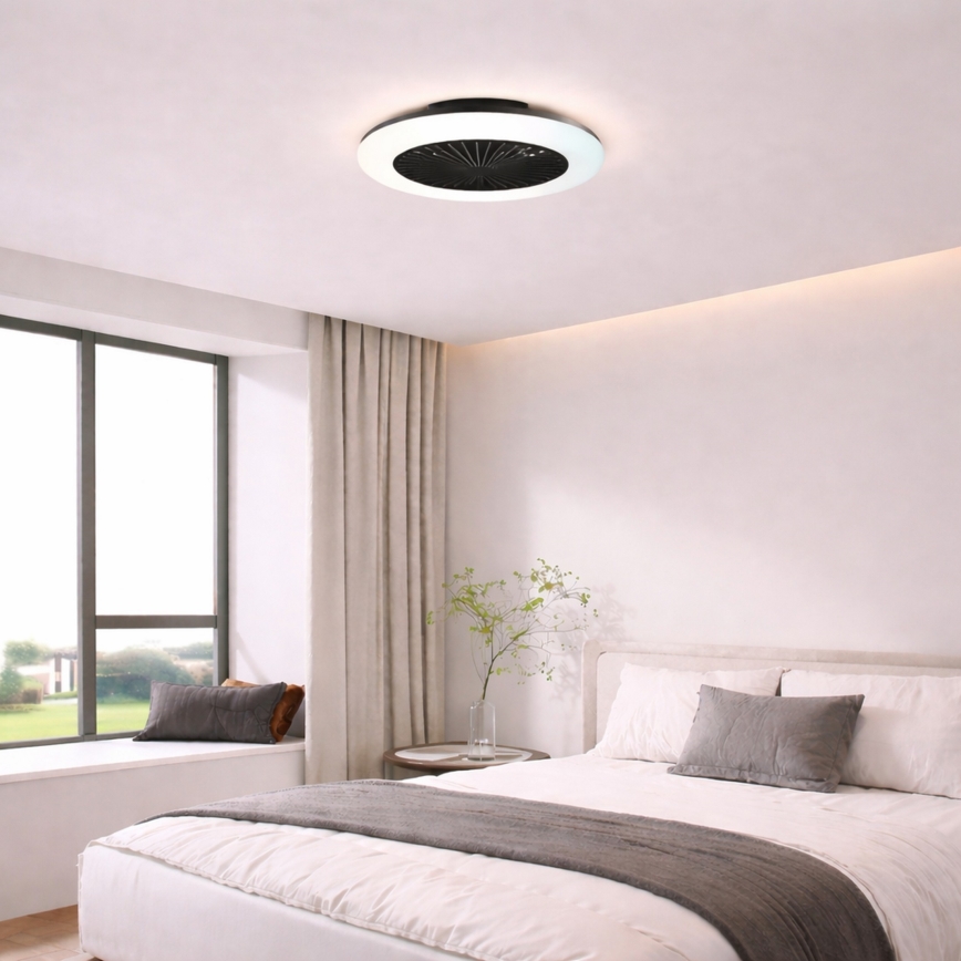 Brilliant - Plafonnier LED dimmable avec ventilateur MONTERO LED/20W/230V 2700-6500K Ø 42 cm noir + télécommande