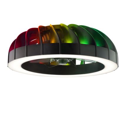 Brilliant - LED RGBW Dimmbarer Deckenventilator mit einer Leuchte FANORA LED/30W/230V 2700-6500K d 46 cm schwarz + Fernbedienung