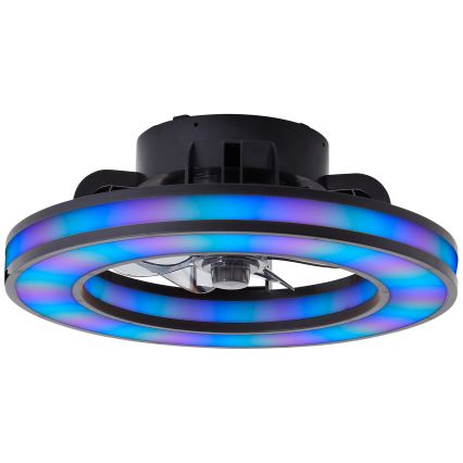 Brilliant - LED RGBW Dimmbarer Deckenventilator MONDELLO LED/26W/230V 2700-6500K d 41 cm schwarz + Fernbedienung