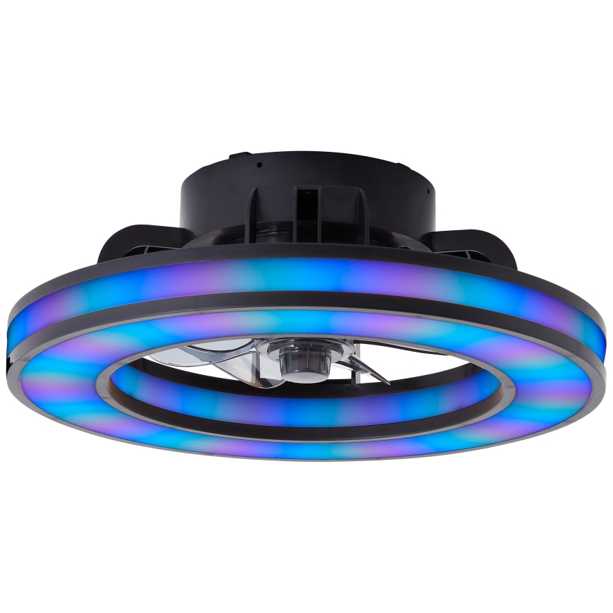 Brilliant - LED RGBW Dimmbarer Deckenventilator MONDELLO LED/26W/230V 2700-6500K d 41 cm schwarz + Fernbedienung