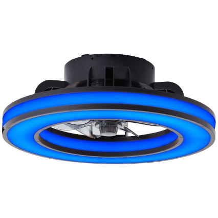 Brilliant - LED RGBW Dimmbarer Deckenventilator MONDELLO LED/26W/230V 2700-6500K d 41 cm schwarz + Fernbedienung